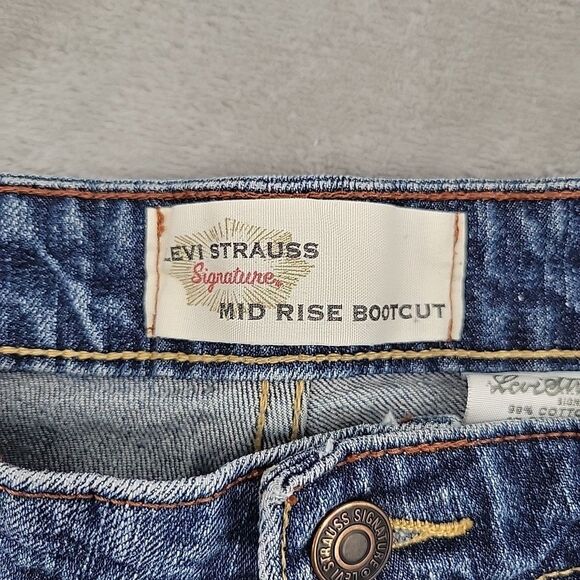 Levis Strauss Signature Womens Jeans Size 14 Medium 34x31 Mid Rise Bootcut Vtg - Picture 6 of 11